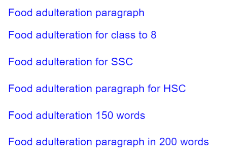 Food adulteration paragraph